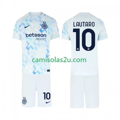 Camisolas de futebol Inter de Milão Lautaro Martinez 10 Criança Equipamento Alternativa 2025/26 Manga Curta Camisolas de futebol Inter de Milão Lautaro Martinez 10 Criança Equipamento Alternativa 2025/26 Manga Curta
